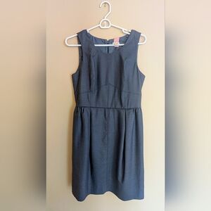 J. Crew Gray Pleated Sheath Light Wool Dress, Size 6